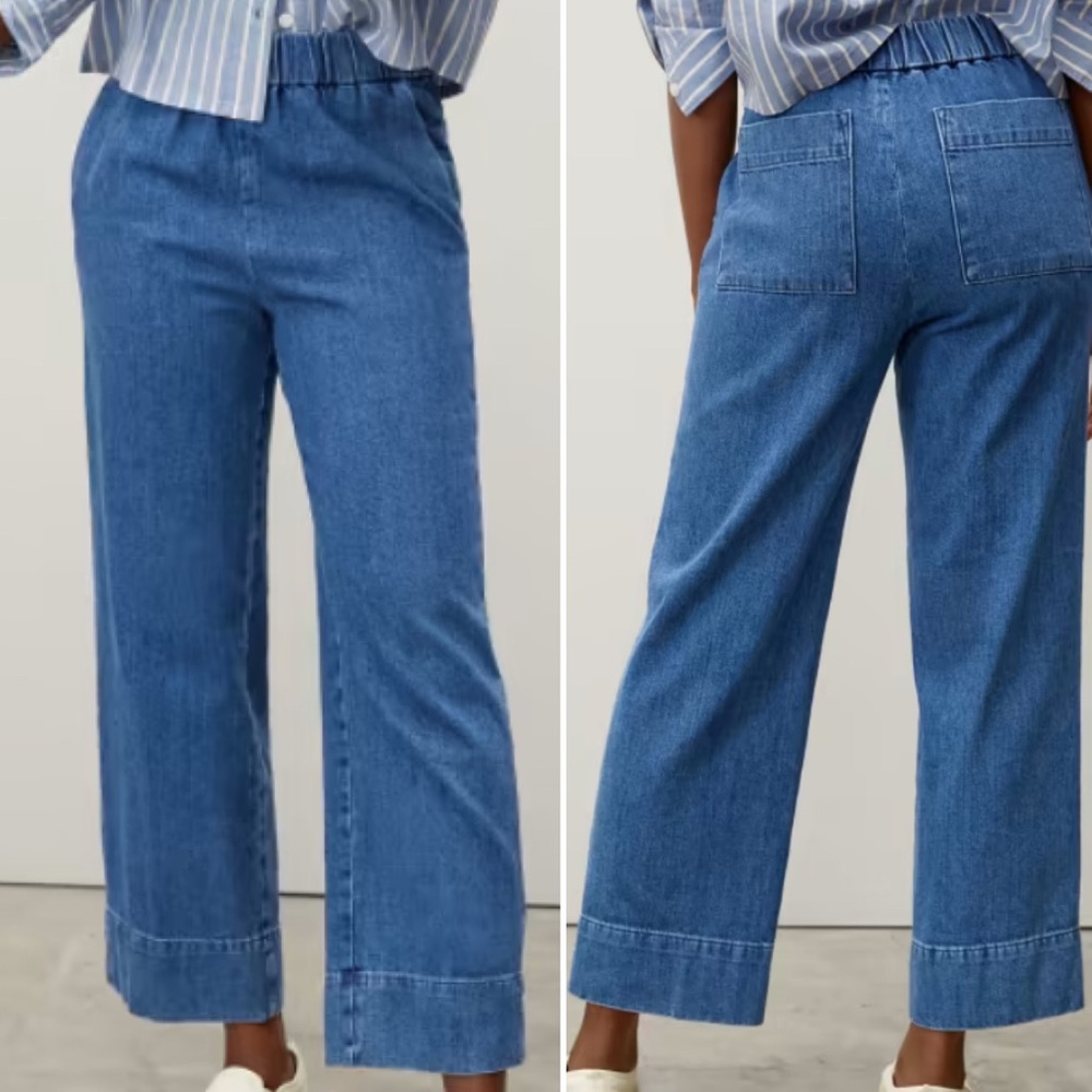 Everlane The Easy Jean women’s 8 organic cotton wide leg pull on baggy loose EUC